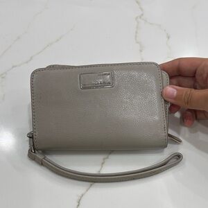 Tumi Taupe Wristlet Clutch